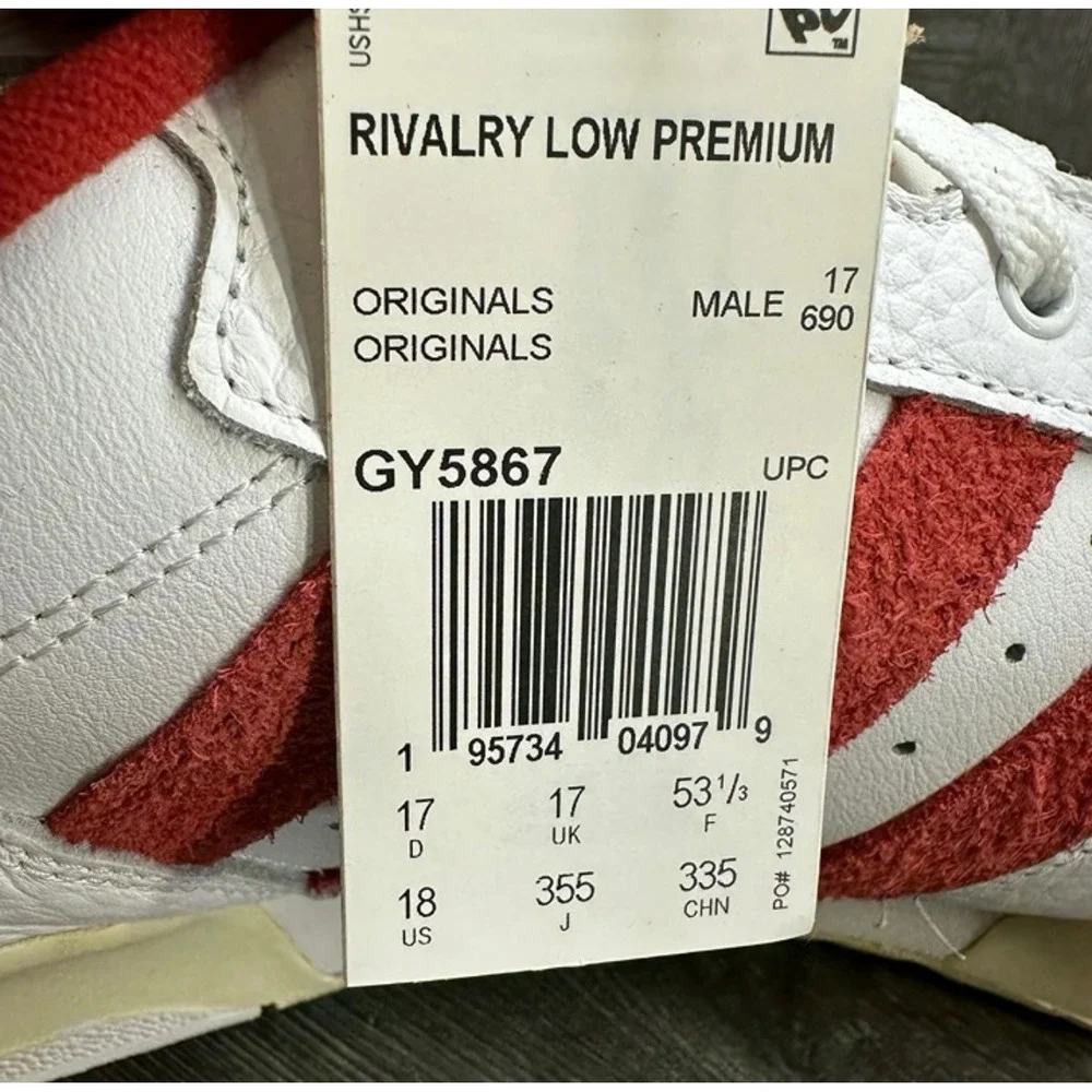 Adidas Rivalry Low Premium Mens 17 White Red Suede Leather NEW GY5867